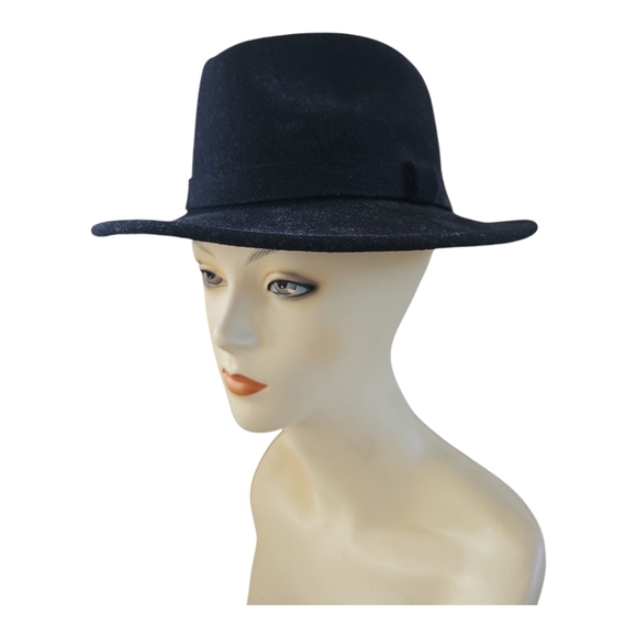 Bailey of Hollywood for J. Crew Black Felt Fedora Hat - Picture 1 of 8